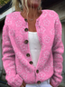 Women Knitted Floral Long Sleeve Comfy Casual Cardigan