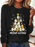Casual Animal Crew Neck Long Sleeve T-shirt