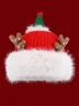 Cute Christmas Antlers Red Plush Hat Women's Winter Warm Thickened Ear Protection Beanie