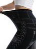 Casual Faux Denim Print Graphic Ankle Pants Leggings