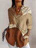 Shirt Collar Long Sleeve Geometric Regular Micro-Elasticity Regular Fit Shirt For Women