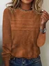 Casual Striped Crew Neck Long Sleeve T-shirt