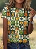 Casual St. Patrick's Day Geometric Crew Neck Short Sleeve T-shirt