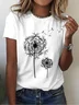Casual Floral Crew Neck Short Sleeve T-shirt