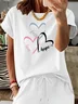 Vintage Heart/Cordate Crew Neck Short Sleeve T-shirt