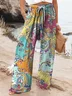 Casual Abstract Graphic Long Printing Pant