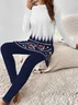 Women Floral Printing Two-Piece Set Daily Long Sleeve Casual Spring/Fall Top With Pants Matching Set