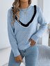 Women Cotton Plain Long Sleeve Comfy Casual Sweater