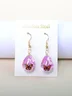 Butterfly Time Gem Dried Flower Gypsophila Lace Flower Pastoral Style Glass Earrings