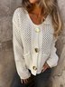 Women Cotton Plain Long Sleeve Comfy Casual Sweater