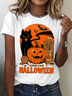 Casual Halloween Crew Neck Short Sleeve T-shirt