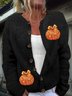 Women Knitted Pumpkin Pattern Long Sleeve Comfy Vintage Cardigan