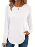 Casual Plain Color Crew Neck Long Sleeve T-shirt