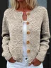 Women Knitted Floral Long Sleeve Comfy Vintage Cardigan