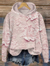 Casual Hoodie 3D Floral Art Print Loose Top