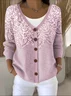 Women Cotton Floral Long Sleeve Comfy Casual Cardigan