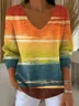 Women Cotton Ombre Long Sleeve Comfy Casual Sweater