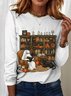 Vintage Halloween Crew Neck Long Sleeve T-shirt