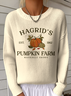 Women Halloween Pumpkin Print Long Sleeve Comfy Vintage Sweater