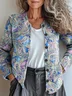 Women Floral Long Sleeve Comfy Vintage Printing Cardigan