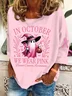 Halloween Cute Ghost Print Casual Floral Crew Neck Long Sleeve T-shirt