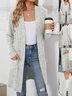 Women Spring/Fall Outerwear Vintage Split Joint Plain Long Sleeve Wrap Jacket