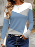 Casual Abstract Crew Neck Long Sleeve T-shirt