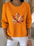 Women Cotton Floral Long Sleeve Comfy Vintage Sweater