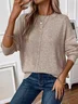 Women Plain Long Sleeve Comfy Casual Sweater