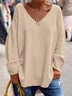 Women Plain Long Sleeve Comfy Casual Sweater