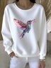 Casual Crew Neck Animal Sweatshirt