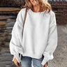Casual Crew Neck Plain Sweatshirt