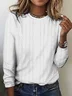 Vintage Striped Crew Neck Long Sleeve T-shirt