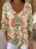 Women Cotton Floral Long Sleeve Comfy Casual Sweater