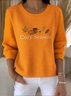 Women Cotton Plants Long Sleeve Comfy Vintage Sweater