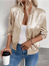 Women Spring/Fall Outerwear Casual Plain Long Sleeve Jacket