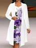 Women Floral Spring/Fall Dress V Neck Long Sleeve A-Line Dress