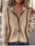Women Plain Long Sleeve Comfy Vintage Cardigan