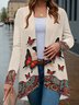 Women Spring/Fall Outerwear Vintage Butterfly Long Sleeve V Neck Jacket