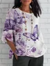 Crew Neck Half Sleeve Floral Regular Regular Fit Blouse For Women