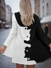 Women Spring/Fall Outerwear Vintage Animal Long Sleeve V Neck Jacket