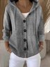 Women Plain Sleeveless Comfy Vintage Cardigan