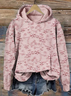 Women Casual Hoodie 3D Floral Art Print Loose Comfy Top