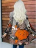 Women Spring/Fall Outerwear Vintage Halloween Long Sleeve V Neck Jacket