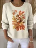 Women Cotton Animal Long Sleeve Comfy Vintage Sweater