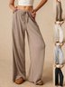 Women Plain Long Elastic Waist Pants Casual Spring/Fall Trousers