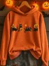 Vintage Hooded Halloween Cute Cat Art Print Hoodie