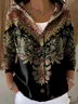 Women Cotton Floral Long Sleeve Comfy Vintage Cardigan