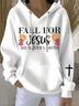 Casual Hooded Jesus Copy Art Print Comfy Loose Hoodie