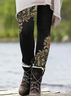 Women Floral Casual All Season Printing Long Leggings